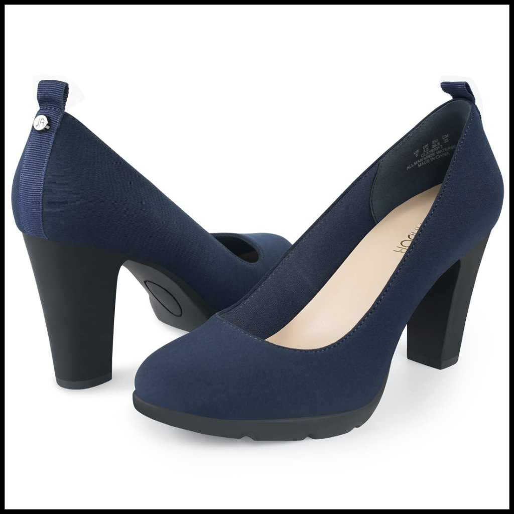 Chunky Heel Platform Pumps Classic Elegant Office Dress Shoes Comfort Round Toe
